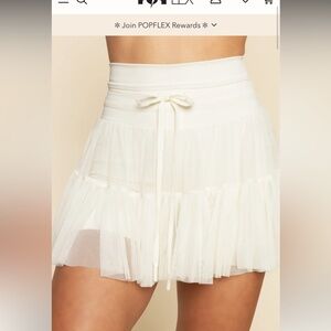 NWT POPFLEX Pirouette Skort - Ivory S